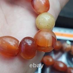 Antique Vintage Himalayan African Afghan Carnelian Agate Old Bead Necklace