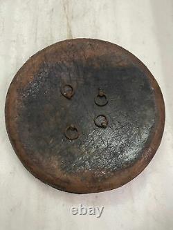 Antique Vintage Hippo Leather Shield Handmade Period Piece Old Rare Collectible