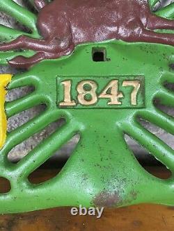 Antique Vintage John Deere Cast Iron Tractor Seat Nice Old Farm Decor