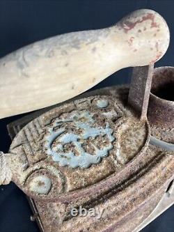 Antique / Vintage Kanji Fuel Co. Sad Iron, Sestalit, New Japan Old Tool