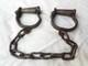 Antique Vintage LOTS OF 5 PCS Old Antique Iron Handcrafted Heavy Chain Leg Cuffs