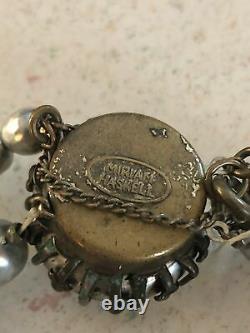 Antique Vintage Miriam Haskell Baroque Pearl Bracelet Signed Silver Costume Old