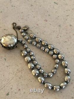 Antique Vintage Miriam Haskell Baroque Pearl Bracelet Signed Silver Costume Old