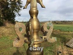 Antique Vintage Old Art Nouveau 8 Arm Brass Gothic Chandelier