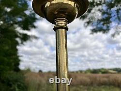 Antique Vintage Old Art Nouveau Gas Chandelier Light With Opal White Glass