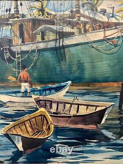 Antique Vintage Old Florida Plein Air Seascape Painting, Frank M Hamilton'60