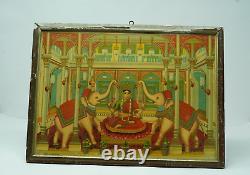 Antique Vintage Old German Lithograph Print GajaLakshmi Godess Decorative NH7196