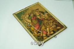 Antique Vintage Old German Lithograph Print Hindu Mataji Godess NH7195
