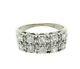 Antique Vintage Old Mine Cut Diamond Band Double Row Ring in 14k White Gold