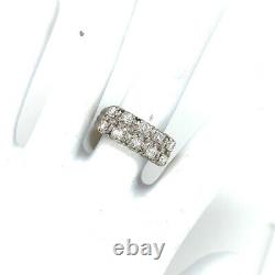 Antique Vintage Old Mine Cut Diamond Band Double Row Ring in 14k White Gold