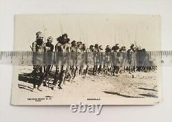 Antique Vintage Old Photo Postcard Aboriginal Men Corroboree Paint With Spears