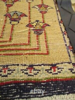 Antique Vintage Old Pictorial Mummy Hand-knotted Wool Hanging Egyptian? Rug
