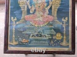 Antique Vintage Old Print Hindu Goddess Kollur Mookambika Lord Vishnu-Shiva B32