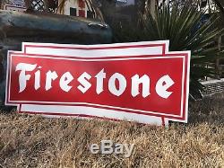 Antique Vintage Old Style Firestone Tires Sign