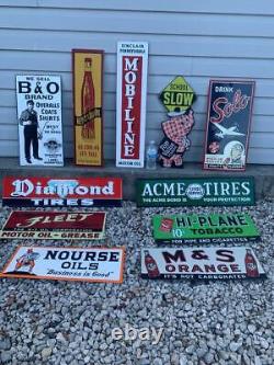 Antique Vintage Old Style Metal Signs Gas Oil Soda Mix/Match 4