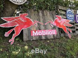 Antique Vintage Old Style Mobil Pegasus Left And Right Sign! SALE