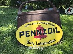 Antique Vintage Old Style Pennzoil Gas Oil Sign 40 Inches