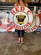 Antique Vintage Old Style Sign Red C Gasoline 30 Round Made USA