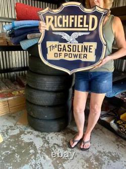 Antique Vintage Old Style Sign Richfield Gasoline Oil Made USA