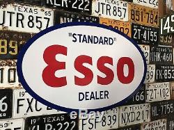 Antique Vintage Old Style Standard Esso Oval Dealer Sign