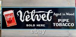 Antique Vintage Old Style Velvet Tobacco Steel Sign