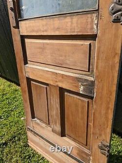 Antique Vintage Old Wood Wooden Entry Door With Window Glass