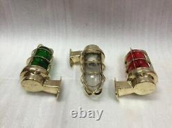 Antique Vintage Style Old Marine Ship Solid Brass Swan / Wall Light 3 Pcs