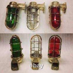 Antique Vintage Style Old Marine Ship Solid Brass Swan / Wall Light 3 Pcs