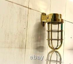 Antique Vintage Style Old Marine Ship Solid Brass Swan / Wall Light 3 Pcs