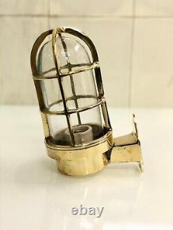 Antique Vintage Style Old Marine Ship Solid Brass Swan / Wall Light 3 Pcs