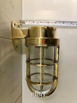 Antique Vintage Style Old Marine Ship Solid Brass Swan / Wall Light 3 Pcs