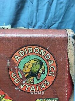 Antique Vintage Travel Suitcase Old Subject Matter Decor Brown 1291-22B