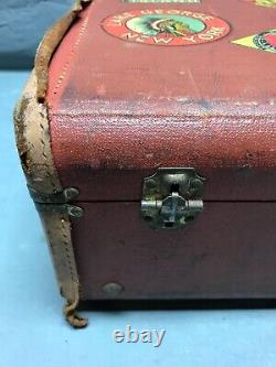 Antique Vintage Travel Suitcase Old Subject Matter Decor Brown 1291-22B