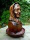 Antique Vintage Wooden Hand Carved Old Lady Art 1918 Collector Home Cottage Art