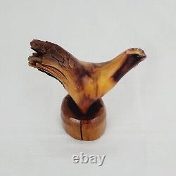 Antique Wood Carving Folk Art Chicken Sculpture Old Vintage Rustic Americana