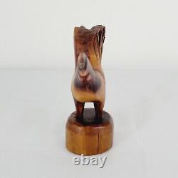 Antique Wood Carving Folk Art Chicken Sculpture Old Vintage Rustic Americana