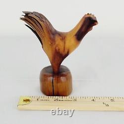 Antique Wood Carving Folk Art Chicken Sculpture Old Vintage Rustic Americana