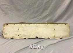 Antique Wood Corbel Wall Shelf Scalloped White 27 Old Shabby Vtg Chic 242-18C