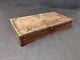 Antique Wooden Box Brass Latch Merchant Small Box Collectible Hand Carved Old