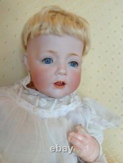 Antique doll Kestner baby doll JDK cute Hilda with old dress bonnet