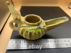 Antique handmade indus pottery lamp, very rare old lamp unique peace