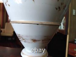 Antique large old paris porcelain urn / vase french empire swan handles gold