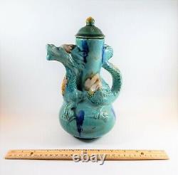 Antique or Vintage Chinese Japanese Ceramic Dragon Teapot Ewer Old Stickers 10