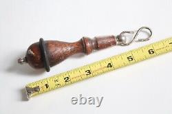 Antique toilet tank pull handle vtg deco victorian toilet pull lever wood old