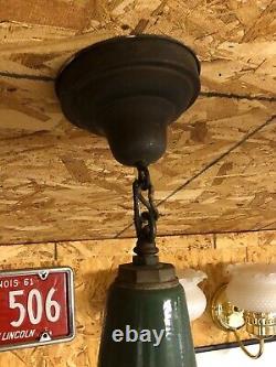 Antique vintage old industrial school gym factory light fixture