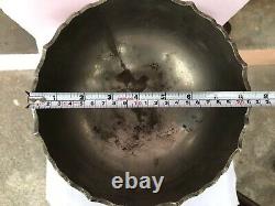 Antique vintage old tableware brass fruit bowl with chromium nickel plated b-48