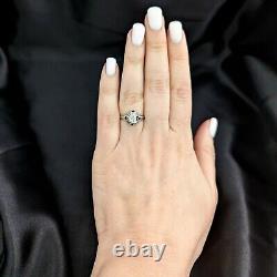 Art Deco GIA Old Mine Cut Diamond 18k White Gold Ring Engagement Antique Vintage
