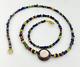 Asian Trade Old Antique Vintage Glass Beads Magic Eye Agate Beads Necklace