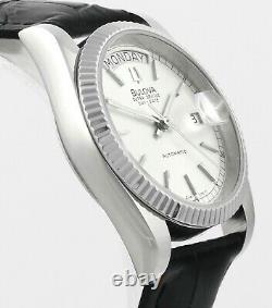 BULOVA Super Seville Day Date Stainless Steel Mens Wrist Watch New Old Stock