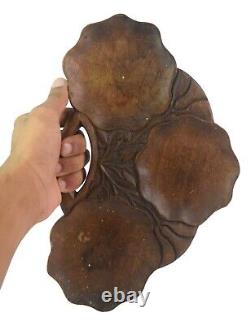 Beautiful Flower Design Wooden Hand Fan Vintage Old Hand Operated Fan i71-754